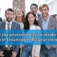 Uśmiechnięty zespół młodych ludzi. Pożyczka pracownicza ile wynosi? Atrakcyjne wsparcie finansowe dla pracowników.