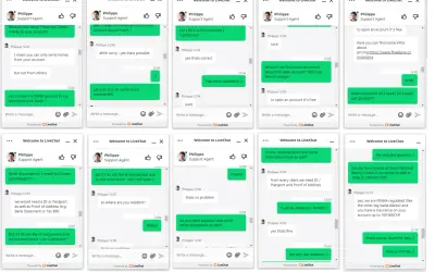 Rozmowa o założeniu konta zagranicznego online. Klient pyta o dokumenty, waluty i bezpieczeństwo.