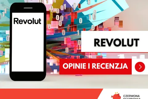 Dowiedz się, jak płacić Revolutem za granicą. Smartfon z logo Revolut i cyfrowym tłem. Opinie i recenzja.