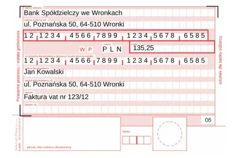 Potwierdzenie przelewu mBank dla Jana Kowalskiego, faktura VAT nr 123/12.