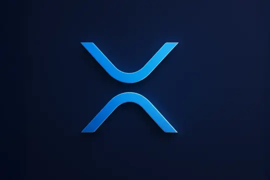 Błękitne logo XRP na ciemnym tle. Dowiedz się, jak kupić XRP i zacznij inwestować w kryptowaluty.