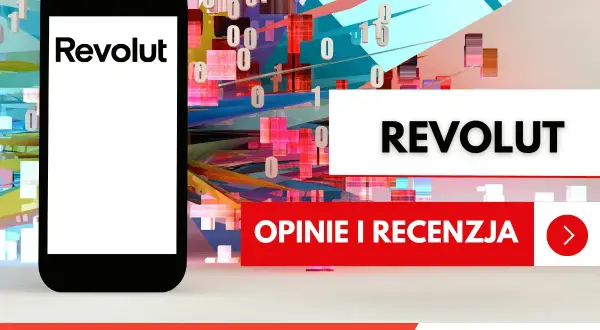 Dowiedz się, jak płacić Revolutem za granicą. Smartfon z logo Revolut i cyfrowym tłem. Opinie i recenzja.