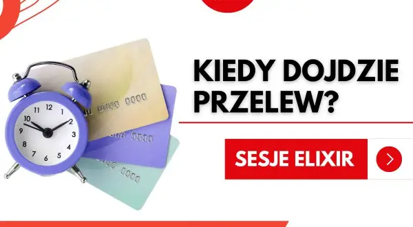 Budzik i karty płatnicze symbolizują czas oczekiwania na przelew. Kliknij "Sesje Elixir", by dowiedzieć się więcej o sesjach bankowych.