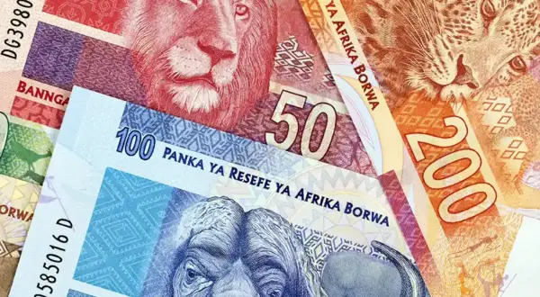 Różne nominały południowoafrykańskich randów z wizerunkami zwierząt. Różne waluty, różne zwierzęta, ale ta sama Afryka.
