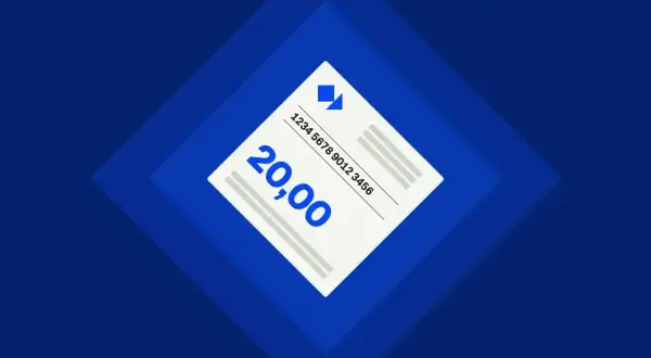 Karta paysafecard o wartości 20,00 z numerem PIN.