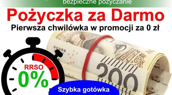 Pożyczka za darmo, pierwsza chwilówka 0 zł RRSO. Szybka gotówka bez kosztów, pożyczka która dostanie każdy.