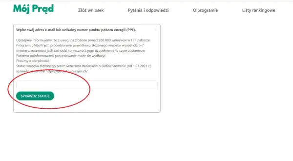 Wpisz e-mail lub PPE, by sprawdzić status wniosku o dofinansowanie do prądu. Tutaj dowiesz się, gdzie złożyć wniosek o dofinansowanie do prądu.