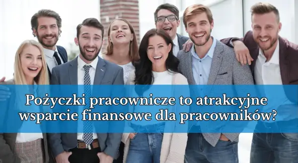 Uśmiechnięty zespół młodych ludzi. Pożyczka pracownicza ile wynosi? Atrakcyjne wsparcie finansowe dla pracowników.