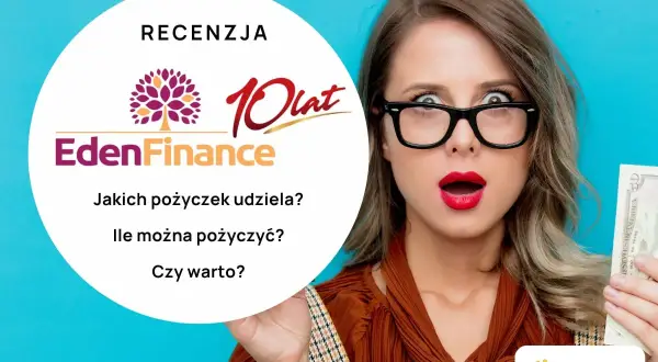 Zaskoczona kobieta z pieniędzmi w ręku. Czy Eden Finance sprawdza BIK? Recenzja pożyczek.