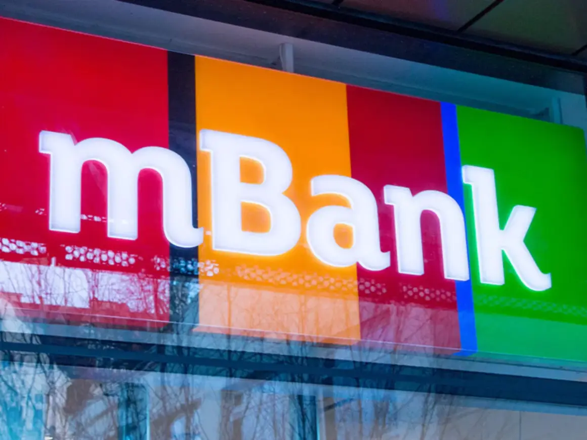 Logo mBank z białymi literami na kolorowym tle. Szukasz identyfikator mbank gdzie znajde?