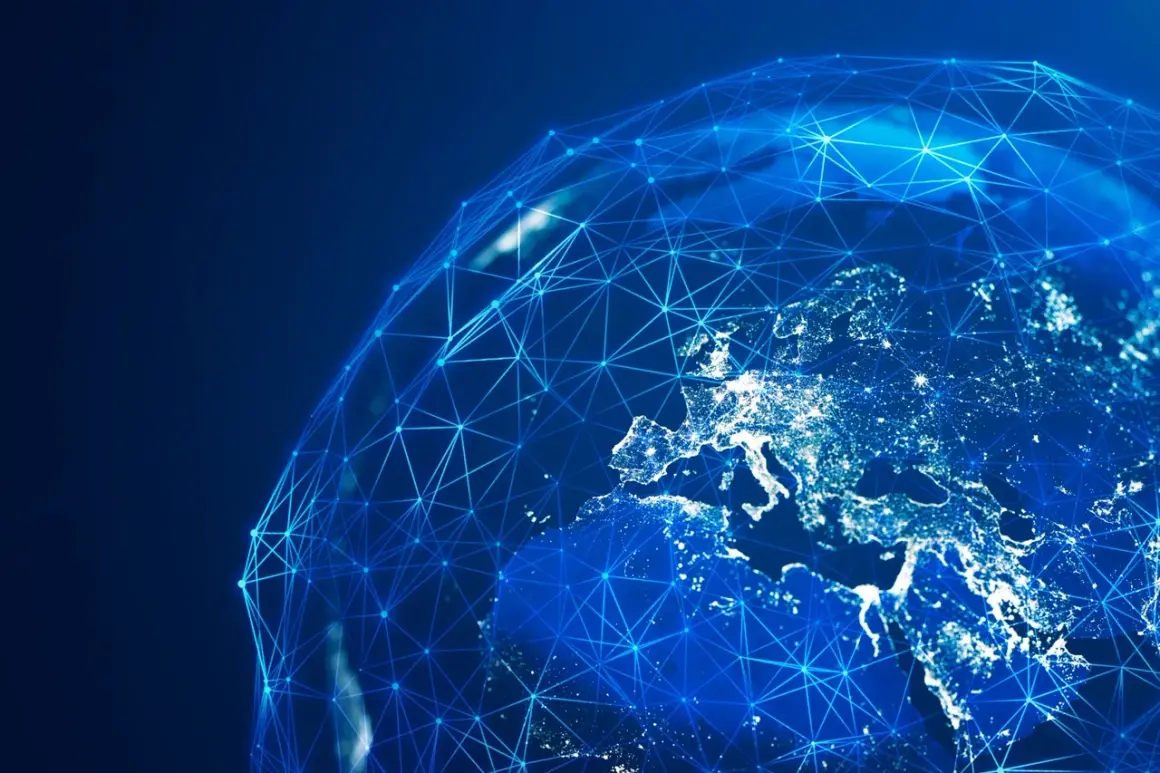 Sieć połączeń oplatająca Europę nocą, symbolizująca globalne transakcje i bezpieczeństwo, jak w przypadku iban bnp paribas.
