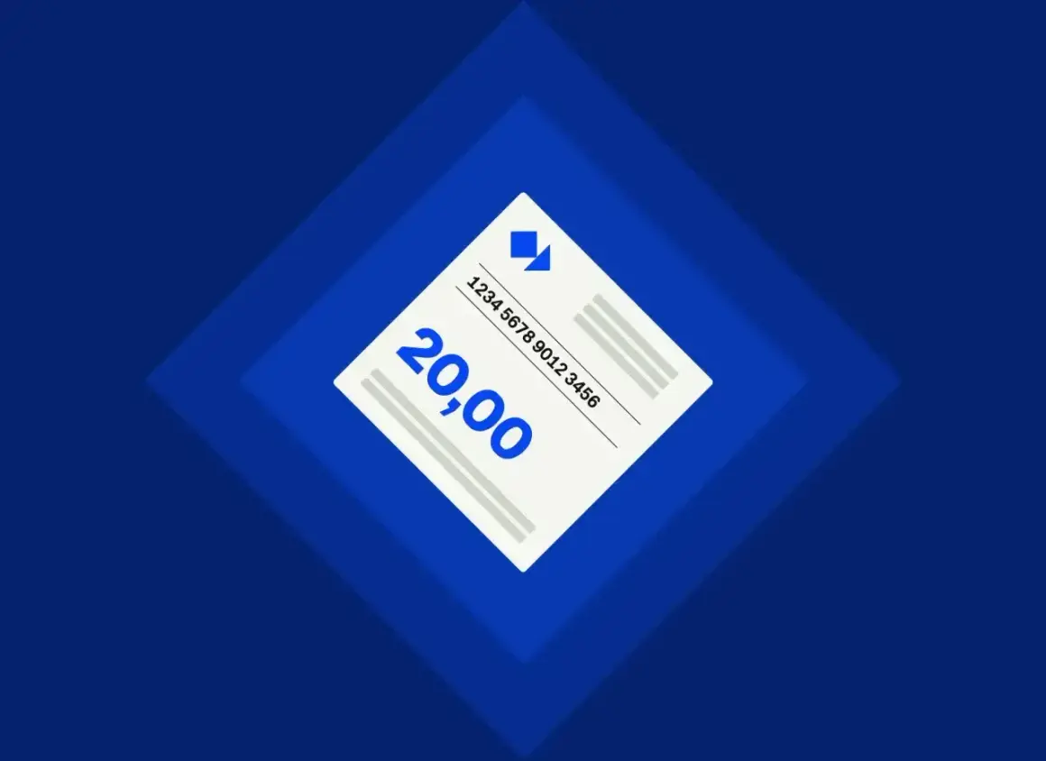Karta paysafecard o wartości 20,00 z numerem PIN.