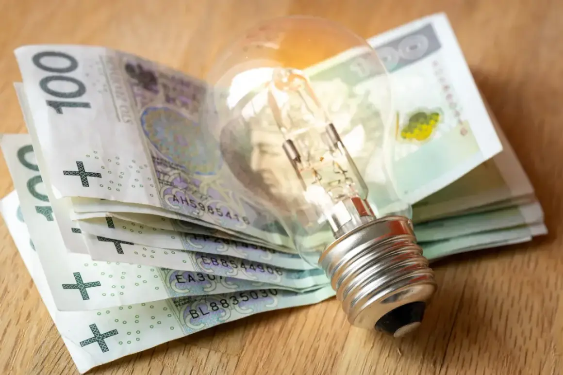 Żarówka na stosie banknotów 100 zł. Zastanawiasz się, jak dostać dofinansowanie do prądu?