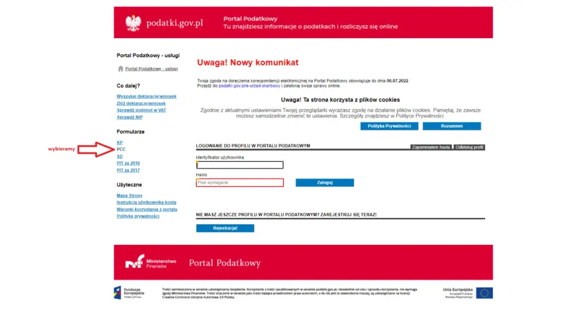 Wybieramy formularz PCC, by dowiedzieć się, jak wypełnić pcc 3 pożyczka.