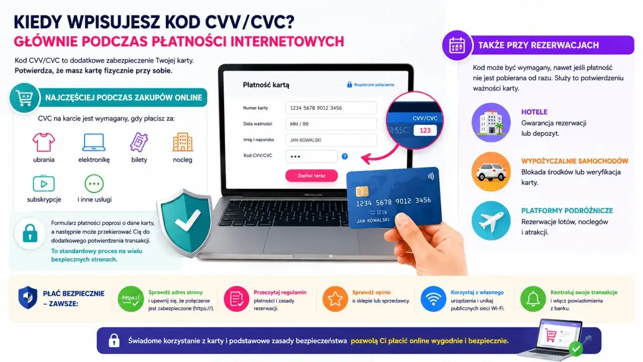 Gdzie znaleźć kod CVV na karcie i kiedy można go podać?