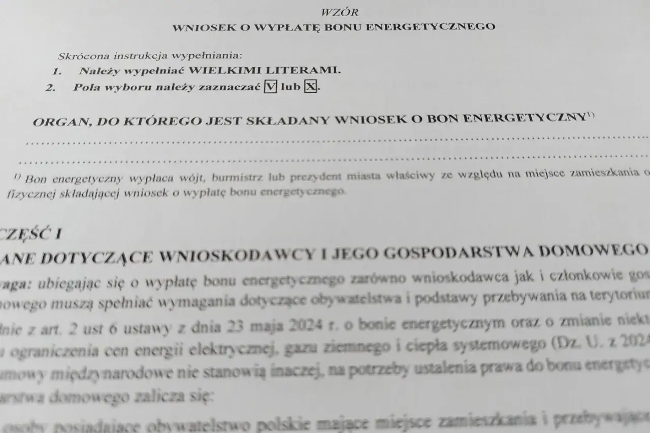 Wniosek o bon energetyczny. Instrukcja wypełniania: wpisz wielkimi literami. Gdzie złożyć wniosek o dofinansowanie do prądu? Wójt, burmistrz lub prezydent miasta.