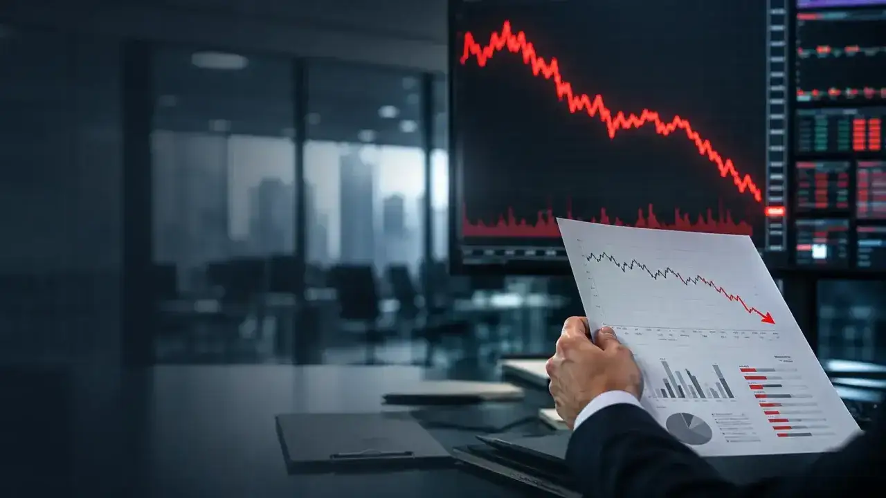 Analiza wykresu akcji Saint-Gobain. Spadki na giełdzie.
