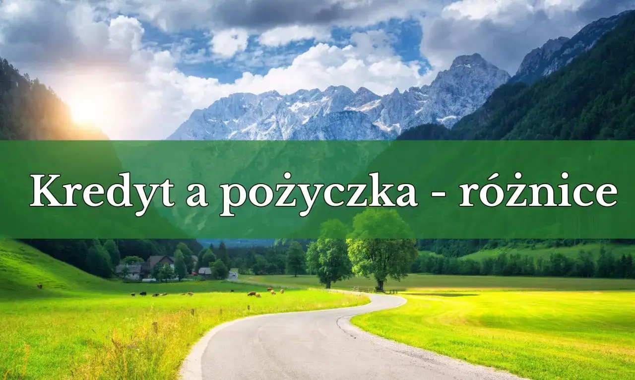 Krajobraz górski z napisem 
