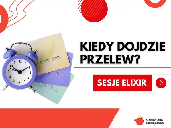 Budzik i karty płatnicze symbolizują oczekiwanie, kiedy przychodzą przelewy millenium. Sesje Elixir.